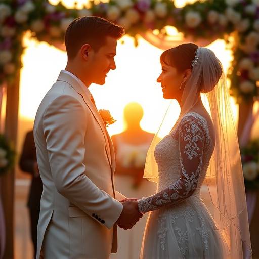 Bride and groom exchanging vows during a wedding ceremony